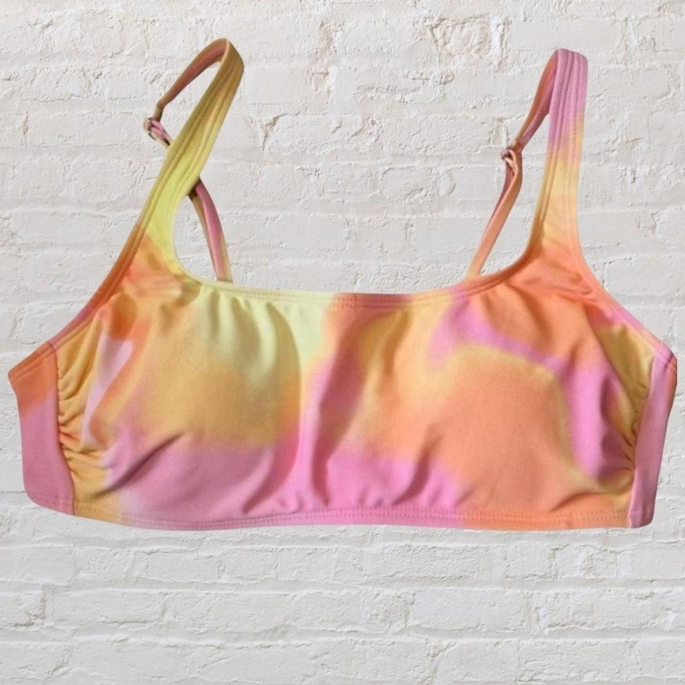Women's Wild Fable Pink & Yellow Tie Dye Bikini Top Size Medium
